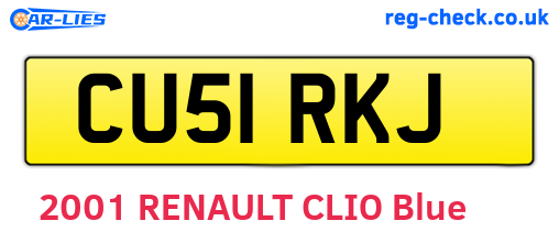 CU51RKJ are the vehicle registration plates.