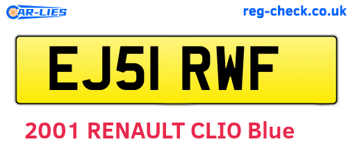 EJ51RWF are the vehicle registration plates.