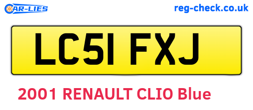 LC51FXJ are the vehicle registration plates.