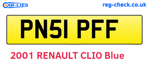 PN51PFF are the vehicle registration plates.