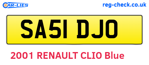 SA51DJO are the vehicle registration plates.