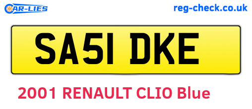 SA51DKE are the vehicle registration plates.