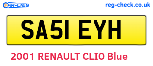 SA51EYH are the vehicle registration plates.
