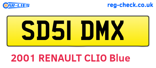 SD51DMX are the vehicle registration plates.