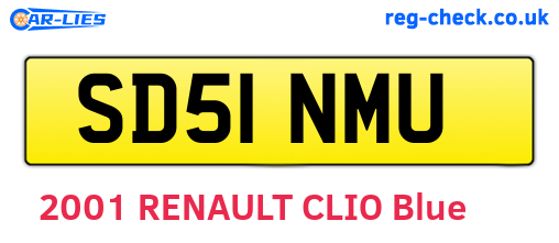 SD51NMU are the vehicle registration plates.