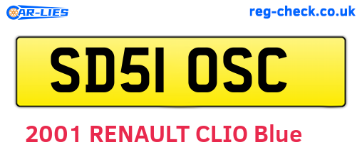 SD51OSC are the vehicle registration plates.