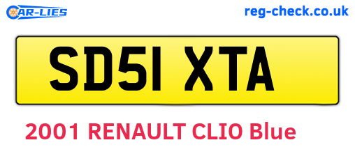SD51XTA are the vehicle registration plates.