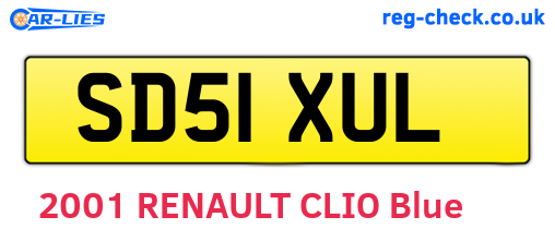 SD51XUL are the vehicle registration plates.