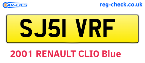 SJ51VRF are the vehicle registration plates.