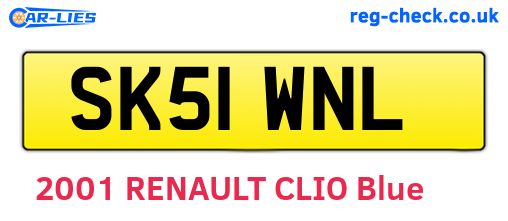 SK51WNL are the vehicle registration plates.