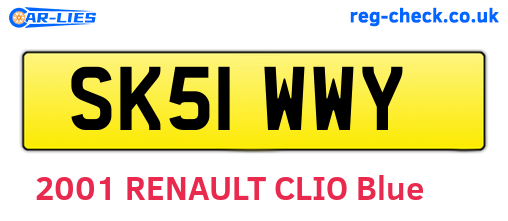 SK51WWY are the vehicle registration plates.