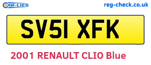 SV51XFK are the vehicle registration plates.