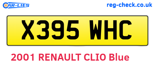 X395WHC are the vehicle registration plates.