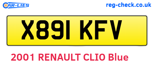X891KFV are the vehicle registration plates.