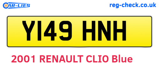 Y149HNH are the vehicle registration plates.