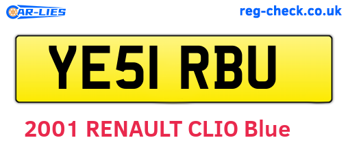 YE51RBU are the vehicle registration plates.