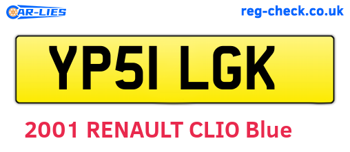 YP51LGK are the vehicle registration plates.