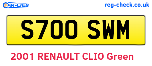 S700SWM are the vehicle registration plates.