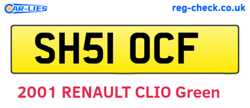 SH51OCF are the vehicle registration plates.