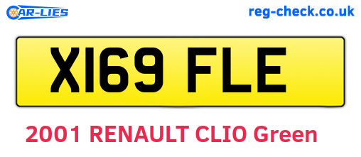 X169FLE are the vehicle registration plates.