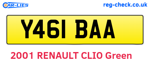 Y461BAA are the vehicle registration plates.