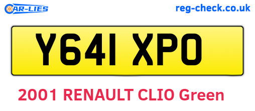 Y641XPO are the vehicle registration plates.