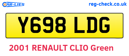 Y698LDG are the vehicle registration plates.