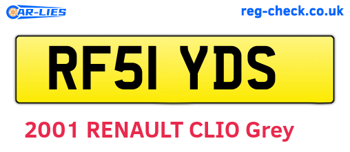 RF51YDS are the vehicle registration plates.