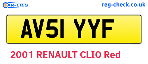 AV51YYF are the vehicle registration plates.