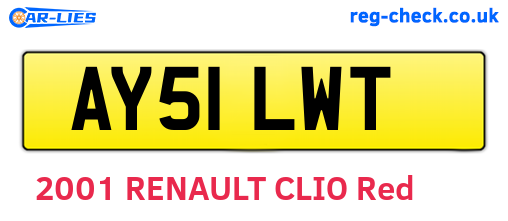 AY51LWT are the vehicle registration plates.