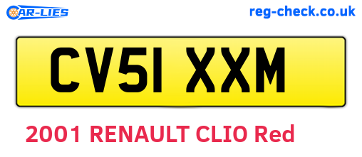 CV51XXM are the vehicle registration plates.