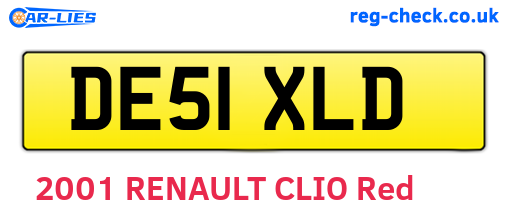 DE51XLD are the vehicle registration plates.