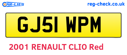 GJ51WPM are the vehicle registration plates.