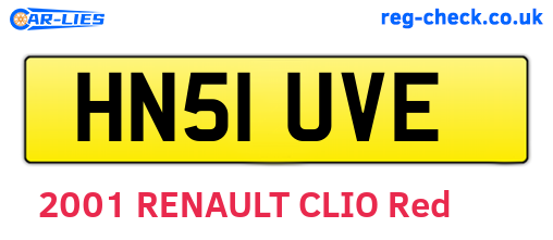HN51UVE are the vehicle registration plates.