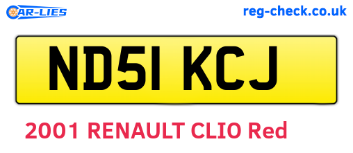 ND51KCJ are the vehicle registration plates.
