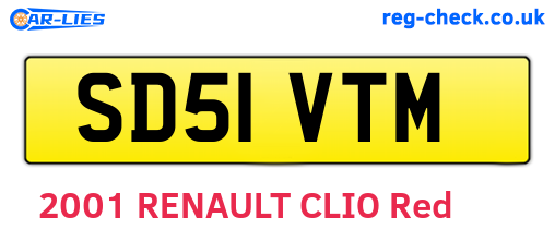 SD51VTM are the vehicle registration plates.