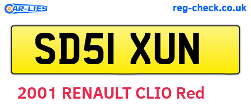 SD51XUN are the vehicle registration plates.