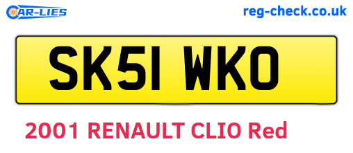 SK51WKO are the vehicle registration plates.