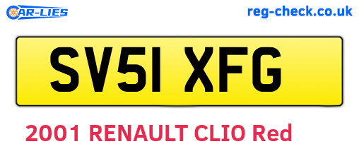 SV51XFG are the vehicle registration plates.