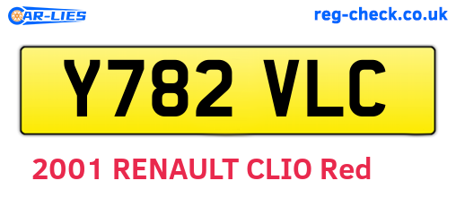 Y782VLC are the vehicle registration plates.