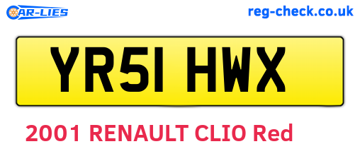 YR51HWX are the vehicle registration plates.