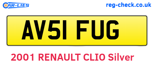 AV51FUG are the vehicle registration plates.