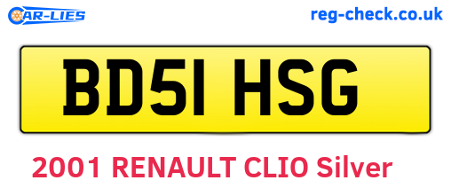BD51HSG are the vehicle registration plates.