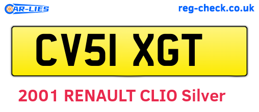 CV51XGT are the vehicle registration plates.