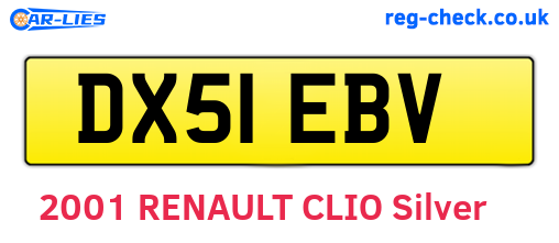 DX51EBV are the vehicle registration plates.