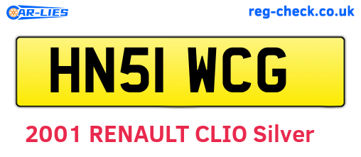 HN51WCG are the vehicle registration plates.