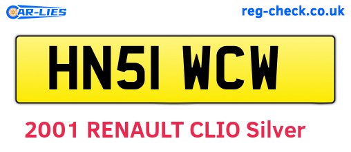 HN51WCW are the vehicle registration plates.