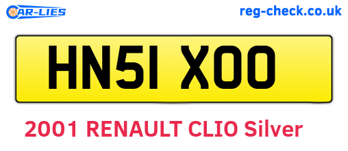 HN51XOO are the vehicle registration plates.