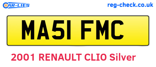 MA51FMC are the vehicle registration plates.