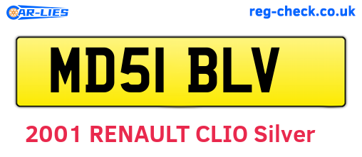 MD51BLV are the vehicle registration plates.